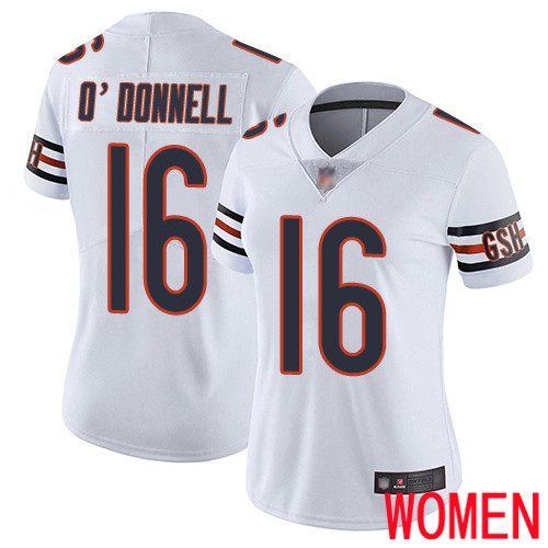 Chicago Bears Limited White Women Pat O Donnell Road Jersey NFL Football 16 Vapor Untouchable